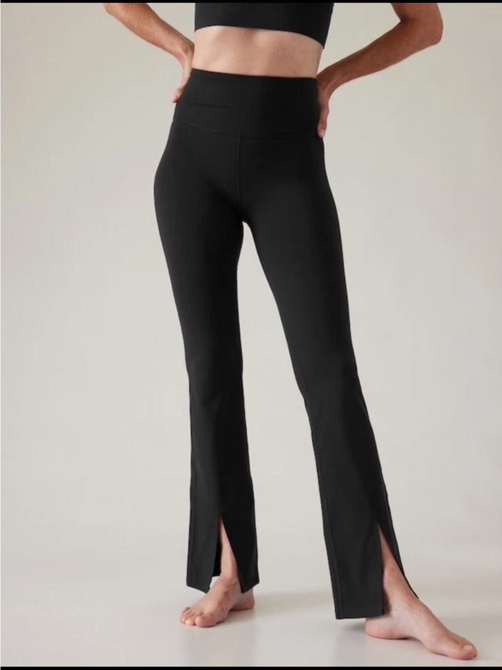 Athleta Elation Split Flare Pant Black S Small Yoga Studio